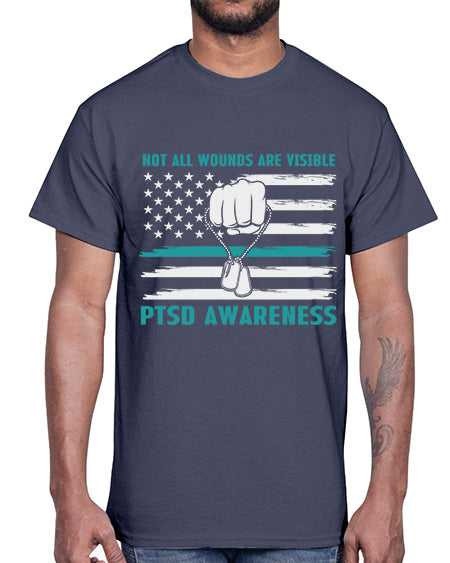 Veteran PTSD Not all wounds 4#- PTSD- Cotton Tee