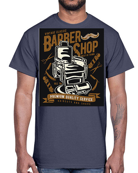 Vintage Barber Shop1597#- barber- Cotton Tee