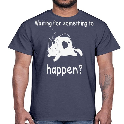 Waiting For Something Sleeping Cat 285#- anime- Cotton Tee