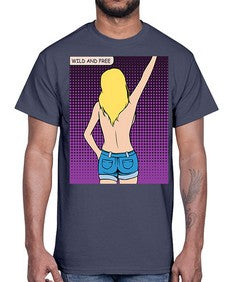 Wild and Free 1248#- art pop art- Cotton Tee