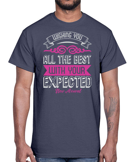 Wishing you all the best on your new arrival Style 240#- baby shower- Cotton Tee