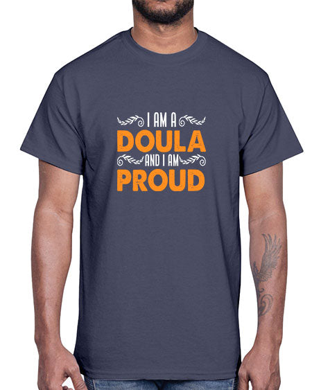 WomensIamadoulaandIamproudgiftforfunnymidwifedoula1652#- doubla- Cotton Tee