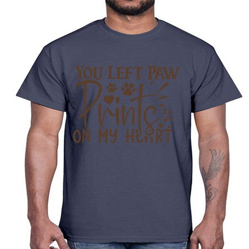 You Left Paw Prints On My Heart Style 53#- dogs- Cotton Tee