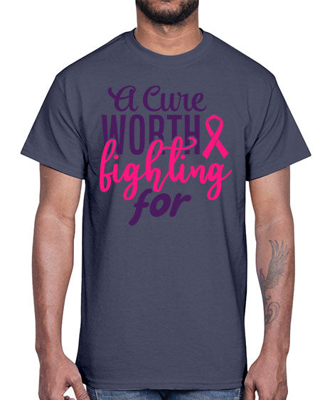 a cure worth fighting for Style 17#- breast cancer- Cotton Tee