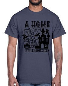a home of a were wolf witch and their little monsters 53#- witch- Cotton Tee