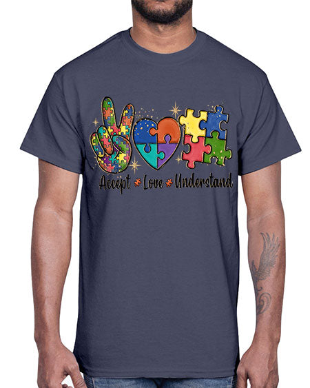 accept love understand 2#- autism- Cotton Tee