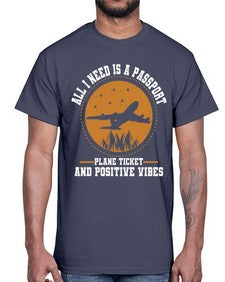 all i need is a passport  8#- airplane- Cotton Tee