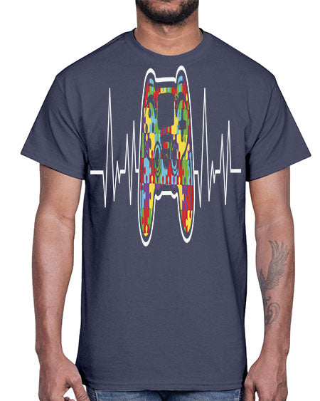 autism gamer heartbeat 27#- autism- Cotton Tee