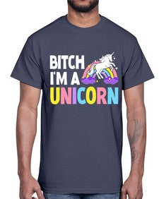 bitch im a unicorn 61#- unicorn- Cotton Tee