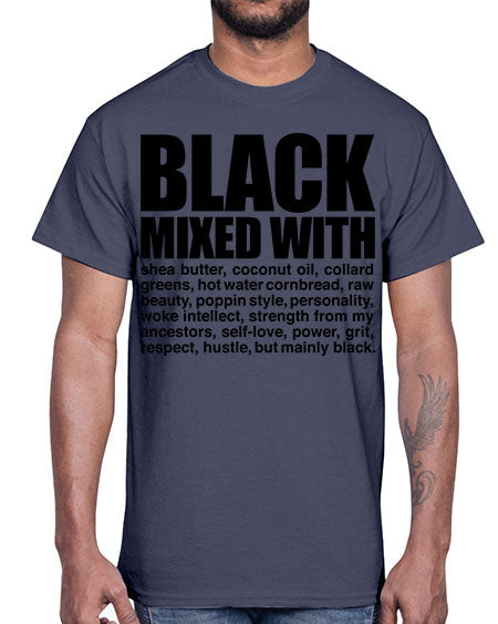 black mixed with 227#- black words and phrases- Cotton Tee