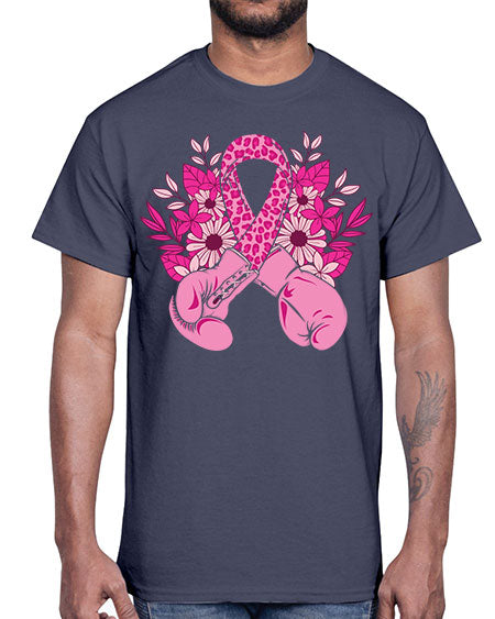 boxing gloves breast cancer- breast cancer- Cotton Tee