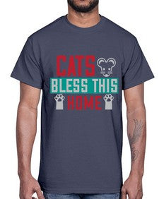 cats bless this home Style 36#- cats- Cotton Tee