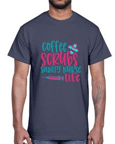 coffee scrubs sanity nurse life Style Style 669#- nurse- Cotton Tee