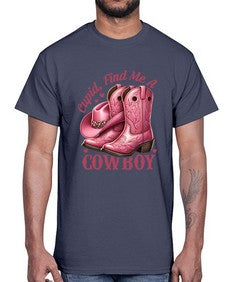 cupid find me a cowboy western 359#- western- Cotton Tee