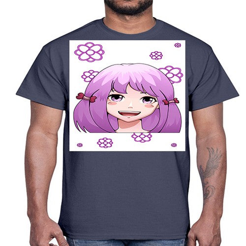 cute ponytails purple hair girl 63#- anime- Cotton Tee