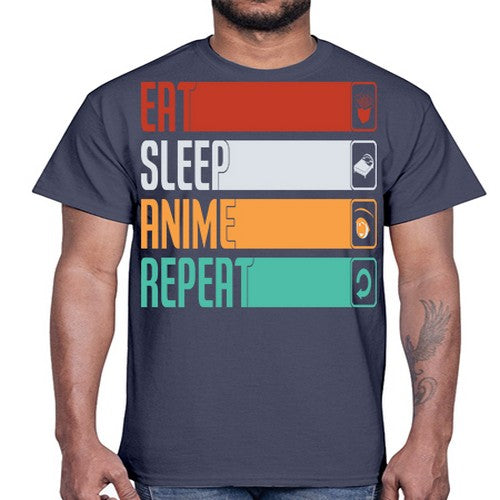 eat sleep anime repeat225#- anime- Cotton Tee