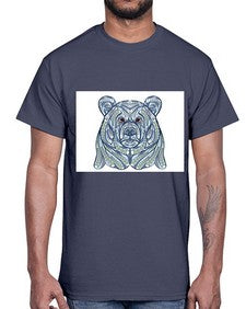 ethnic bear 416#- mandala- Cotton Tee