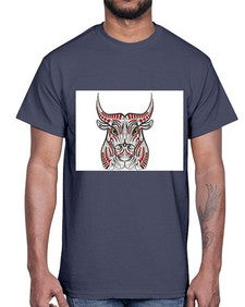 ethnic bull 418#- mandala- Cotton Tee