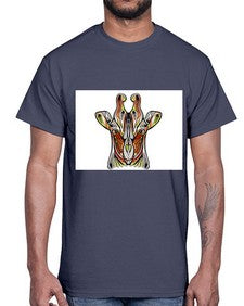 ethnic giraffe 425#- mandala- Cotton Tee