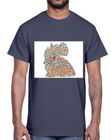 ethnic rooster 438#- mandala- Cotton Tee