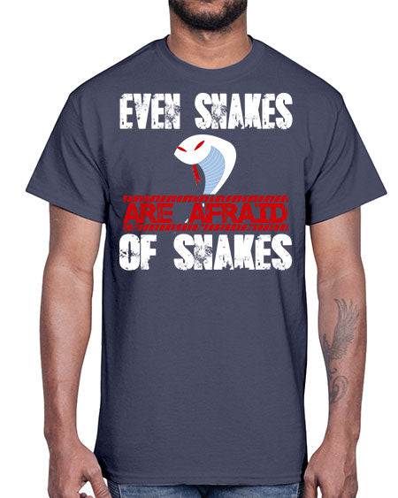 even snakes are afraid of snakes- snake- Cotton Tee