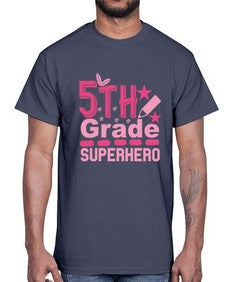 fifth Grade Superhero 92#- fifth grade- Cotton Tee