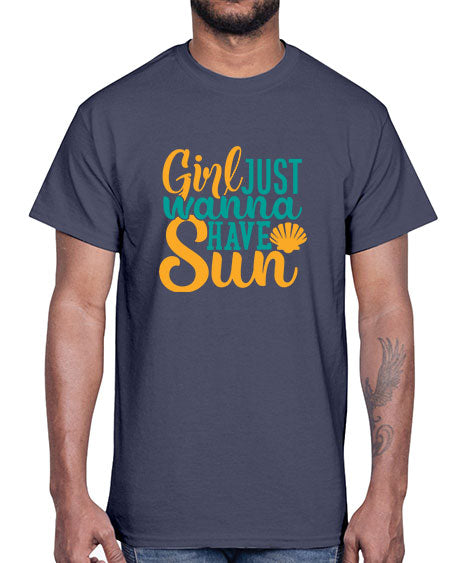 girls just wanna have sun Style 101#- summer- Cotton Tee