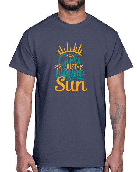 girls just wanna have sun Style 102#- summer- Cotton Tee