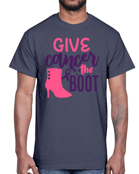 give cancer the boot Style 1#- breast cancer- Cotton Tee