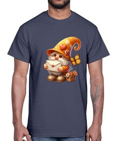 gnome with butterfly 09#- gnome- Cotton Tee