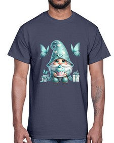 gnome with butterfly 10#- gnome- Cotton Tee