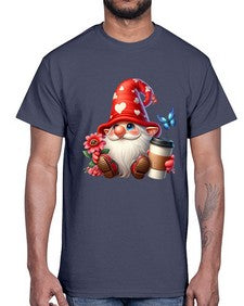 gnome with butterfly 12#- gnome- Cotton Tee