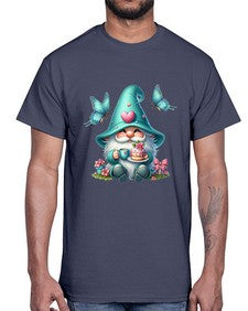 gnome with butterfly 14#- gnome- Cotton Tee