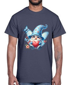 gnome with butterfly 28#- gnome- Cotton Tee