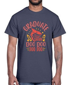 graduate shark doo doo doo doo 221#- graduation- Cotton Tee
