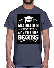 graduation is where adventure begins 224#- graduation- Cotton Tee