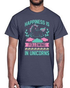 happiness is following in unicorns 166#- unicorn- Cotton Tee