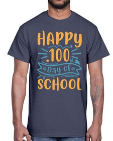 happy one hundredth day of school 248#- one hundred days- Cotton Tee
