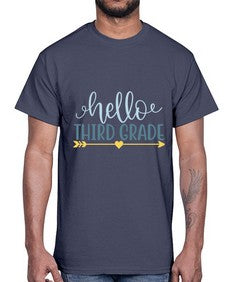 hello third grade 339#- third grade- Cotton Tee