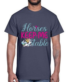 horses keep me stable 170#- unicorn- Cotton Tee