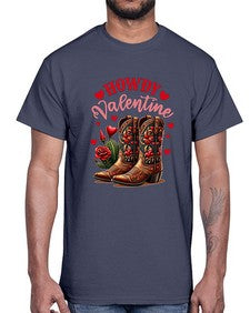 howdy valentine cowgirl boots 538#- western- Cotton Tee