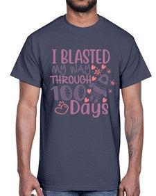 i blassted my way through one hundred days 356#- one hundred days- Cotton Tee