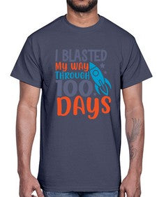 i blasted on my way through one hundred days 357#- one hundred days- Cotton Tee