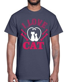 i love cat Style 56#- cats- Cotton Tee