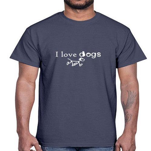 i love dog 169#- dogs- Cotton Tee