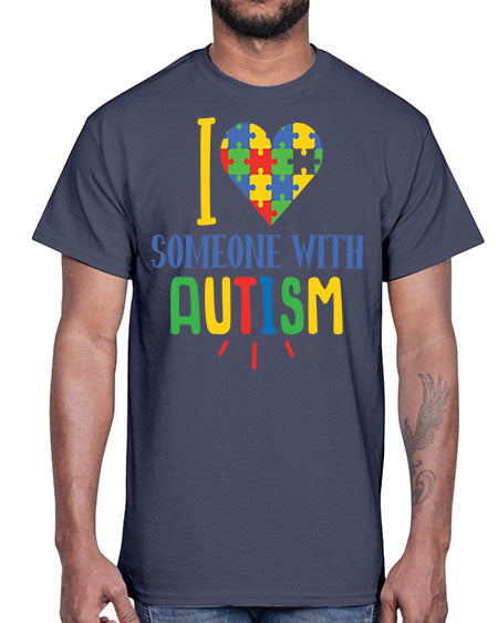 i love someone with autism Style 21#- autism- Cotton Tee