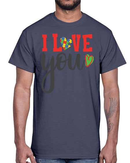 i love you Style 23#- autism- Cotton Tee
