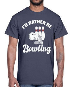 id rather be bowling 649#- bowling- Cotton Tee