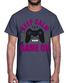 keep calm and game on 132#- video games- Cotton Tee