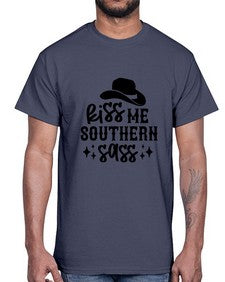 kiss me southern sass 711#- western- Cotton Tee